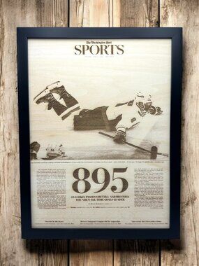 Alexander Ovechkin 895 Goals Wooden Wall Art | Laser Engraved WSJ Article